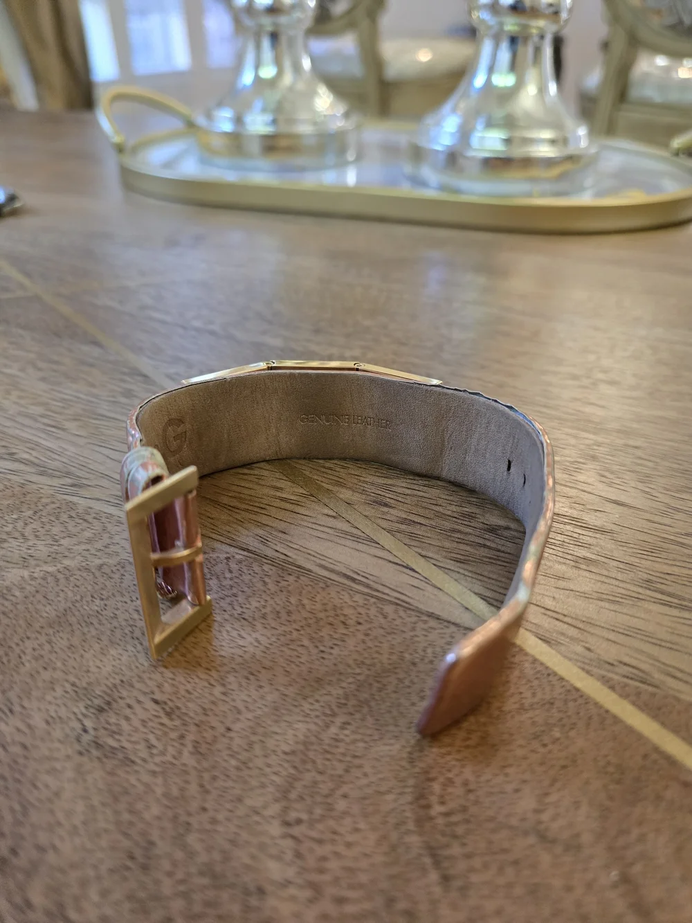 D&G Gold Tone Women's Bracelet Watch with Mirror Dial